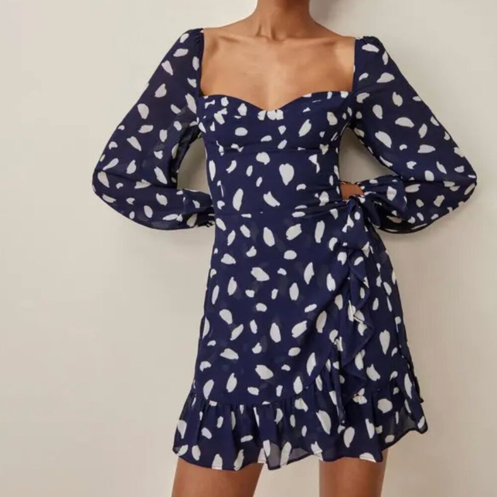 NWOT Reformation Cammi Dress size 4 in Splatter